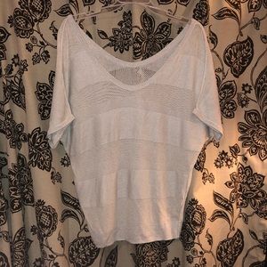 Limited dolman short-sleeve silver-gray blouse
